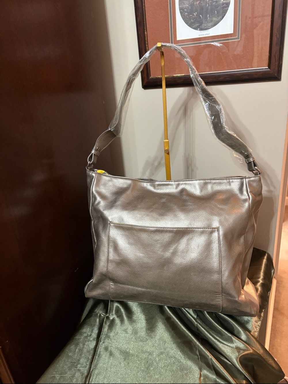 Mycra Pac Metallic Gold -Silver Shoulder Bag